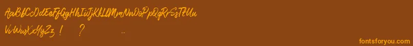 LismoniaDemo Font – Orange Fonts on Brown Background