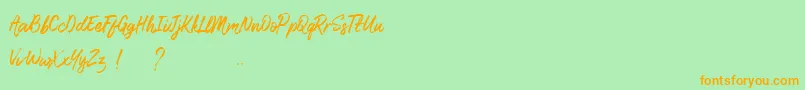 LismoniaDemo Font – Orange Fonts on Green Background