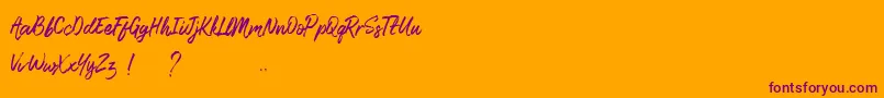 LismoniaDemo-Schriftart – Violette Schriften auf orangefarbenem Hintergrund