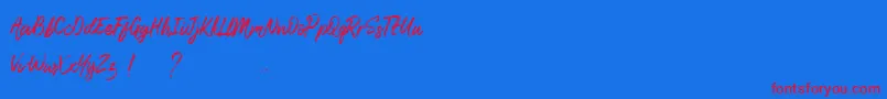 LismoniaDemo Font – Red Fonts on Blue Background