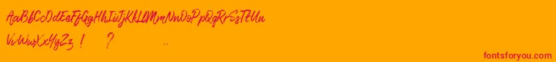 LismoniaDemo Font – Red Fonts on Orange Background