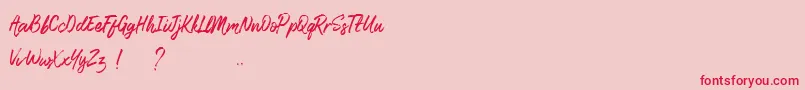 LismoniaDemo-Schriftart – Rote Schriften auf rosa Hintergrund