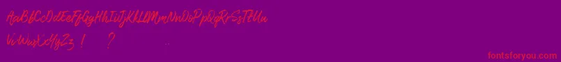 LismoniaDemo-Schriftart – Rote Schriften auf violettem Hintergrund