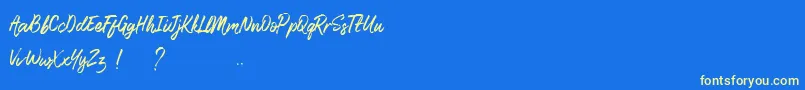 LismoniaDemo-Schriftart – Gelbe Schriften auf blauem Hintergrund