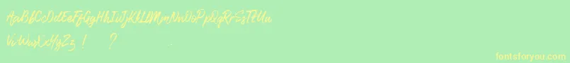 LismoniaDemo Font – Yellow Fonts on Green Background