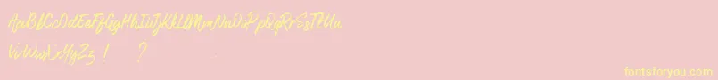 LismoniaDemo-Schriftart – Gelbe Schriften auf rosa Hintergrund