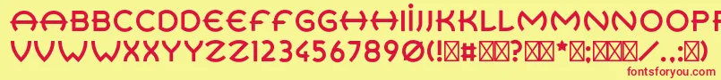 フォントRetrospectiveRegular – 赤い文字の黄色い背景