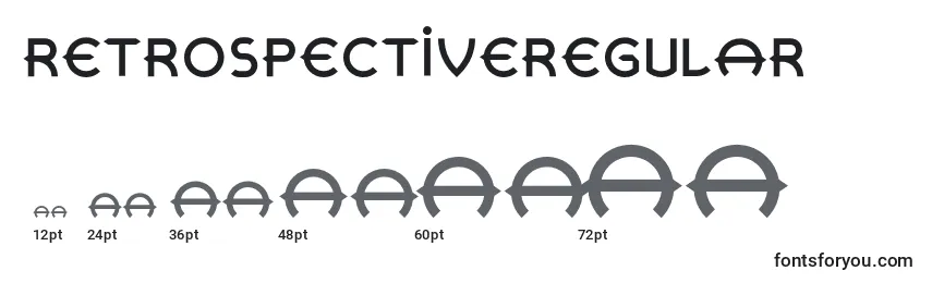 Размеры шрифта RetrospectiveRegular