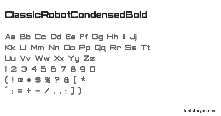 Шрифт ClassicRobotCondensedBold (40988) – алфавит, цифры, специальные символы