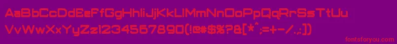 ClassicRobotCondensedBold-Schriftart – Rote Schriften auf violettem Hintergrund