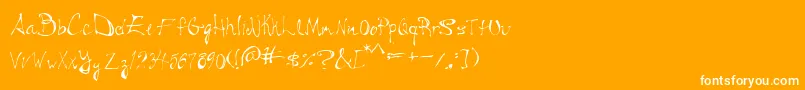 MedullaOblongata-Schriftart – Weiße Schriften auf orangefarbenem Hintergrund