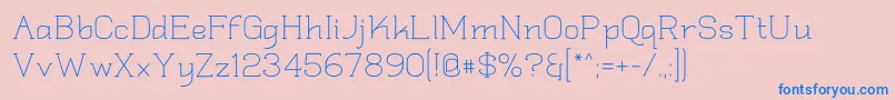 Quadlate Font – Blue Fonts on Pink Background