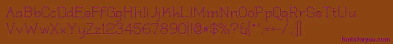Quadlate Font – Purple Fonts on Brown Background