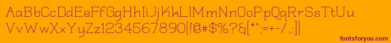 Quadlate Font – Purple Fonts on Orange Background