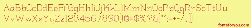 Quadlate Font – Red Fonts on Yellow Background