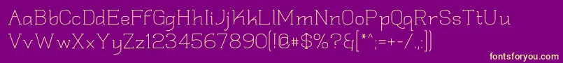 Quadlate Font – Yellow Fonts on Purple Background