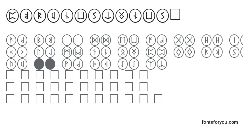 Czcionka PrRunestones2 – alfabet, cyfry, specjalne znaki