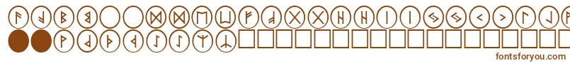 PrRunestones2-fontti – ruskeat fontit valkoisella taustalla