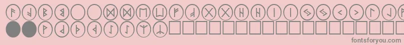 PrRunestones2-Schriftart – Graue Schriften auf rosa Hintergrund