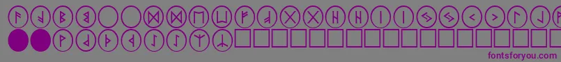 フォントPrRunestones2 – 紫色のフォント、灰色の背景