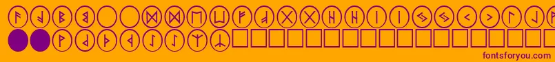 Шрифт PrRunestones2 – фиолетовые шрифты на оранжевом фоне