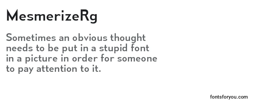 Review of the MesmerizeRg Font