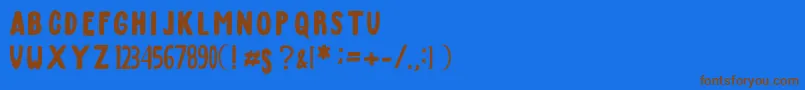 MarchFont Font – Brown Fonts on Blue Background