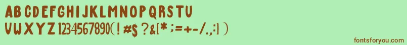 Шрифт MarchFont – коричневые шрифты на зелёном фоне