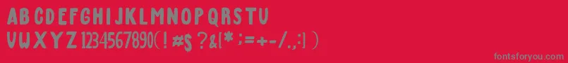 フォントMarchFont – 赤い背景に灰色の文字