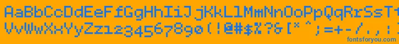 フォントBpdotssquarebold – オレンジの背景に青い文字