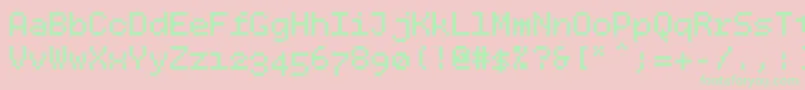 Bpdotssquarebold Font – Green Fonts on Pink Background