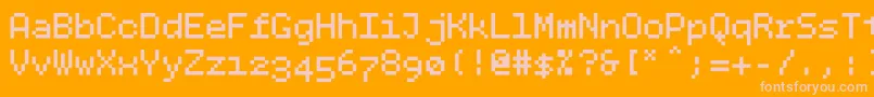Bpdotssquarebold Font – Pink Fonts on Orange Background