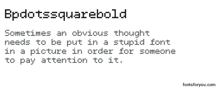 Review of the Bpdotssquarebold Font