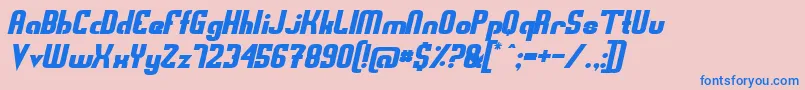 フォントSwedfso – ピンクの背景に青い文字