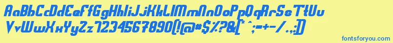Swedfso-Schriftart – Blaue Schriften auf gelbem Hintergrund