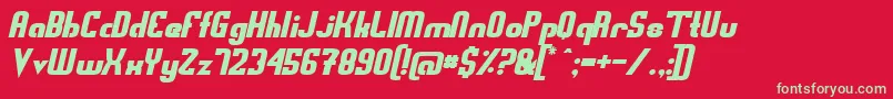 フォントSwedfso – 赤い背景に緑の文字