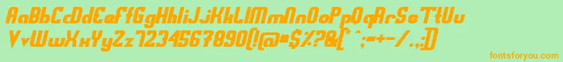 Swedfso-Schriftart – Orangefarbene Schriften auf grünem Hintergrund