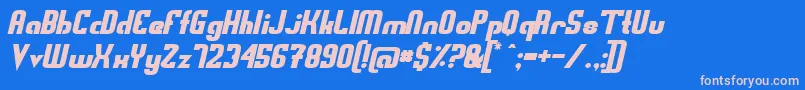 フォントSwedfso – ピンクの文字、青い背景