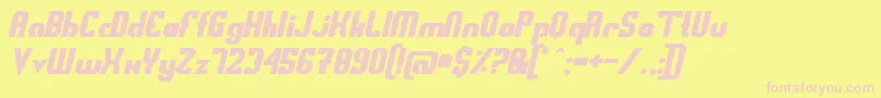 フォントSwedfso – ピンクのフォント、黄色の背景