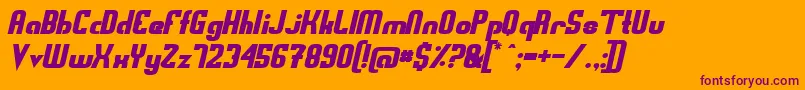 Swedfso-Schriftart – Violette Schriften auf orangefarbenem Hintergrund