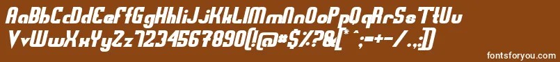 フォントSwedfso – 茶色の背景に白い文字