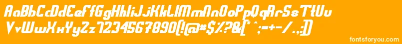 Swedfso-Schriftart – Weiße Schriften auf orangefarbenem Hintergrund