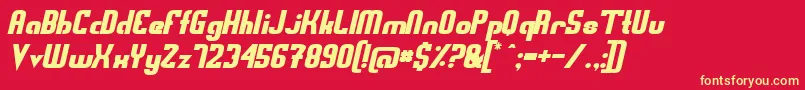 フォントSwedfso – 黄色の文字、赤い背景