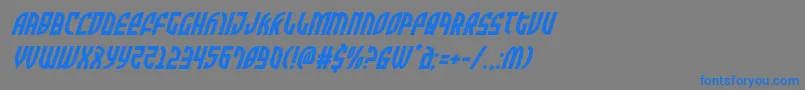 Zoneriderital Font – Blue Fonts on Gray Background