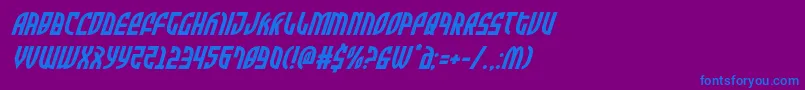 フォントZoneriderital – 紫色の背景に青い文字