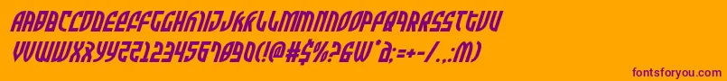 フォントZoneriderital – オレンジの背景に紫のフォント