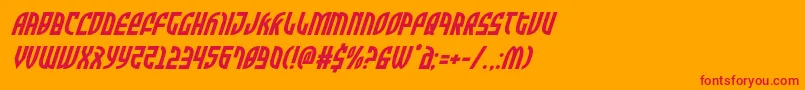 Zoneriderital-Schriftart – Rote Schriften auf orangefarbenem Hintergrund