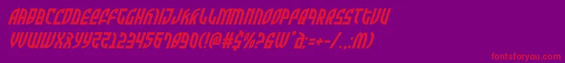 フォントZoneriderital – 紫の背景に赤い文字