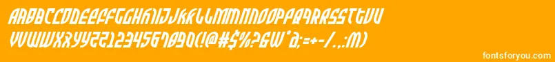 フォントZoneriderital – オレンジの背景に白い文字