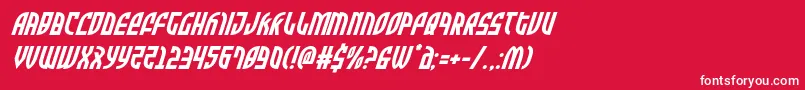 Zoneriderital Font – White Fonts on Red Background